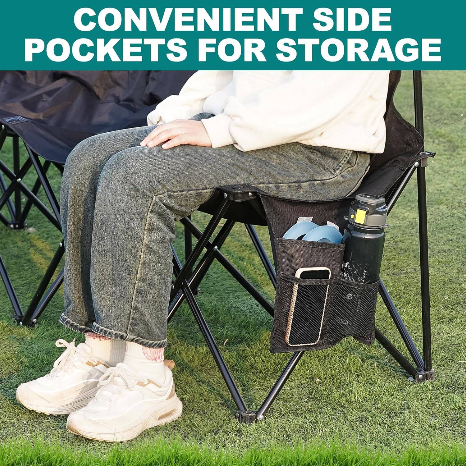 CONVENIENT SIDE POCKETS FOR STORAGE