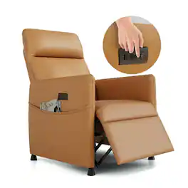 Kadyn - Modern Electric Recliner Chair, Power Adjustable Backrest & Footrest, High-Density Foam - Brown