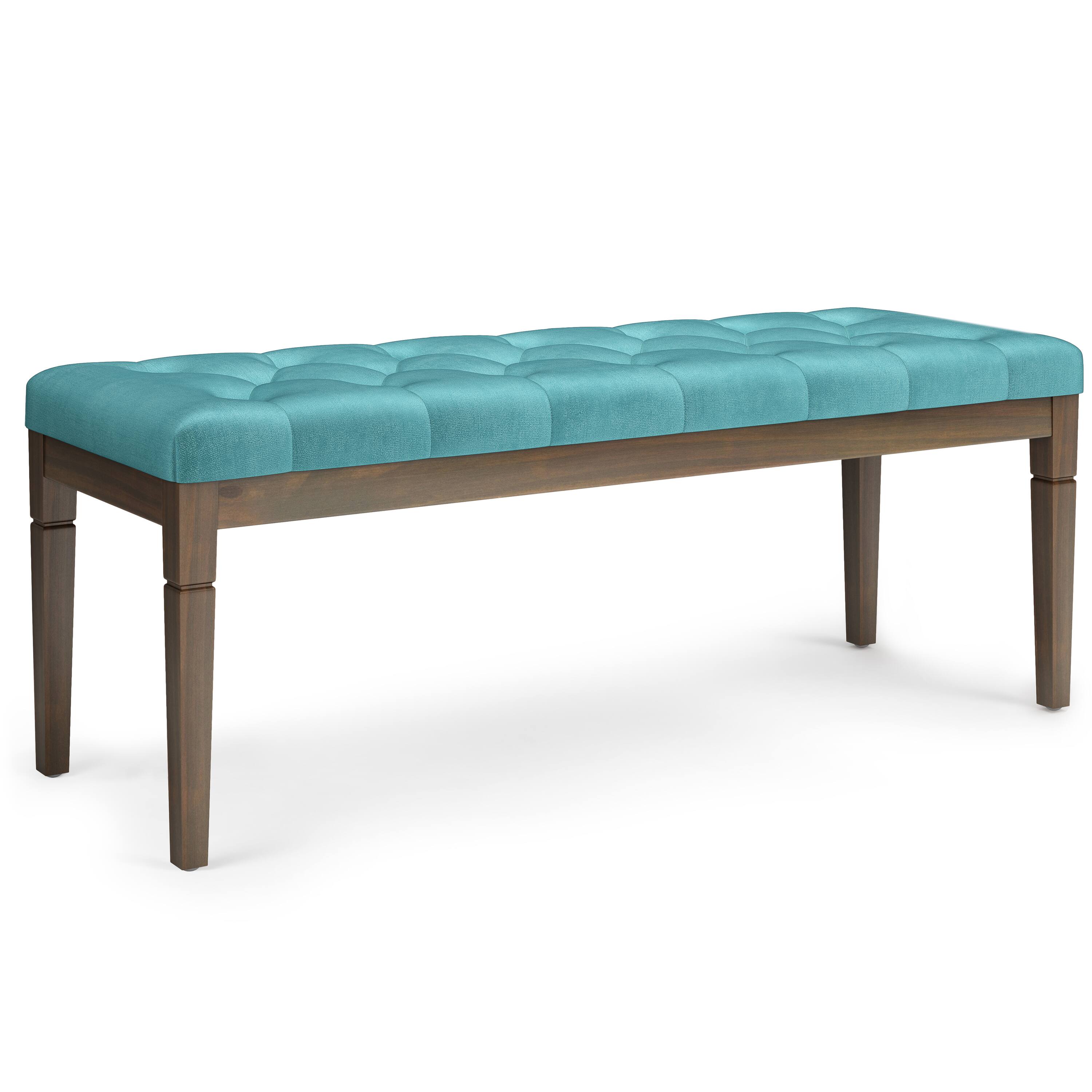Front. Simpli Home - Waverly Tufted Ottoman Bench - Aqua.