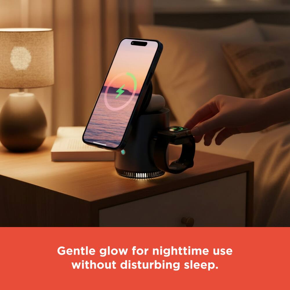 Gentle glow for nighttime use without disturbing sleep.