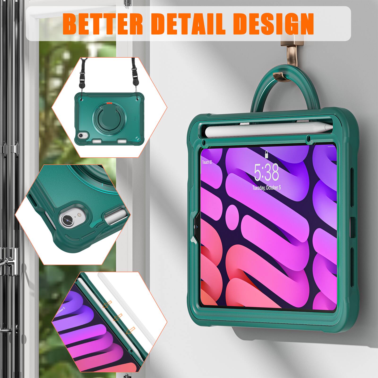 BETTER DETAIL DESIGN

Touch ID
5:38
Tuesday October 5