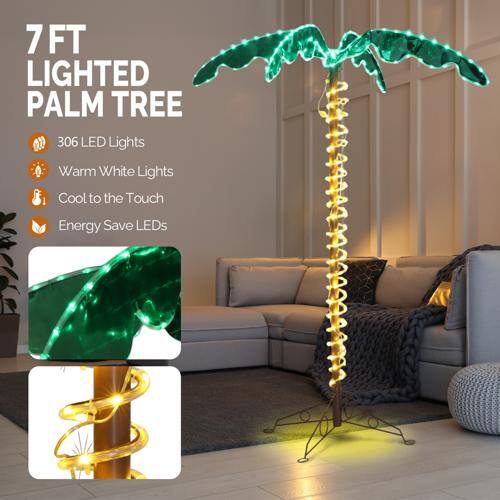 7FT LIGHTED PALM TREE

- 306 LED Lights
- Warm White Lights
- Cool to the Touch
- Energy Save LEDs