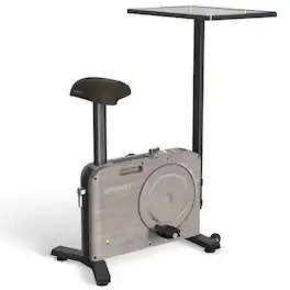 HARISON - Desk Exercise Bike for Home Office, Compact Magnetic Indoor Bike for Home, Smart APP (HR-B15W) - Woodgrain Color / Wooden Desk
