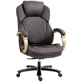 Vinsetto - Big and Tall Executive Office Chair with Wide Seat, Computer Desk Chair with High Back Diamond Stitching - Brown