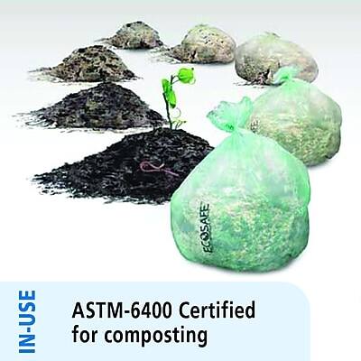 ECOSAFE ASTM-6400 Certified IN-USE for composting