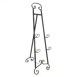 Zeckos - Large 50 Inch Tall Wrought Iron Display Easel Metal Art Stand - Brown