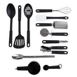 Gibson - Home Total Kitchen 20-Piece Tool/Gadget Prep N' Serve Combo Set - Black