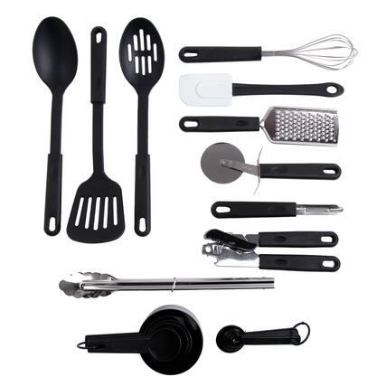 Front. Gibson - Gibson Home Total Kitchen 20-Piece Tool/Gadget Prep N' Serve Combo Set - Black.