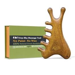 DORLUKFU - Gua Sha Tool for Face & Body, Christmas Gifts for Womon, 4 in 1 Sandalwood Guasha, Lymphatic Drainage,Jaw Lifting & Nose