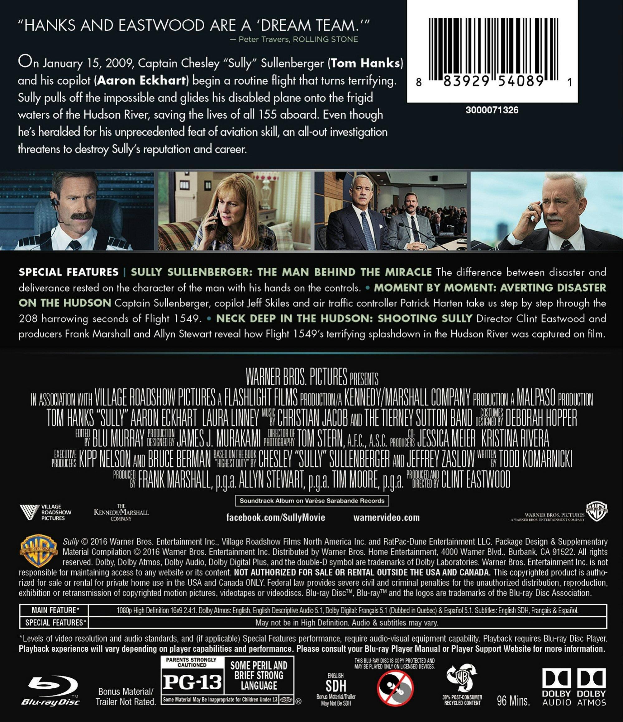 Angle. Sully - Miracle On the Hudson [Blu-ray].