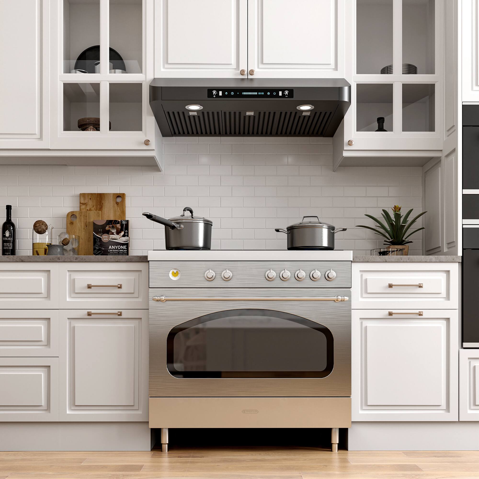 Alt View 1. Onefly - 36 inches - Externally Vented - Under Cabinet Range Hood - Black Stainless Steel.