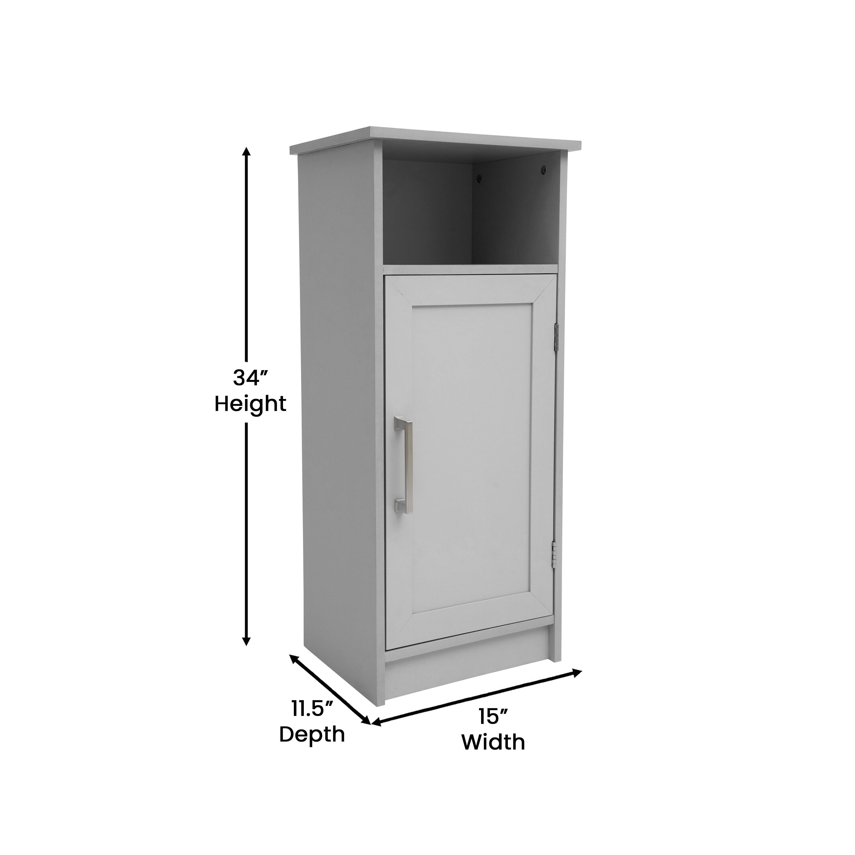 34" Height, 11.5" Depth, 15" Width