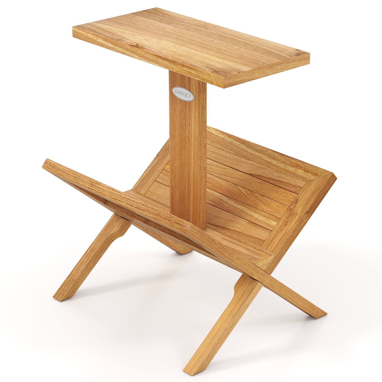 Alt View 9. Gymax - Gymax 2-Tier Bookshelf Small Bookcase w/ Teak Wood Frame & Anti-Slip Foot Mats - Yellow.