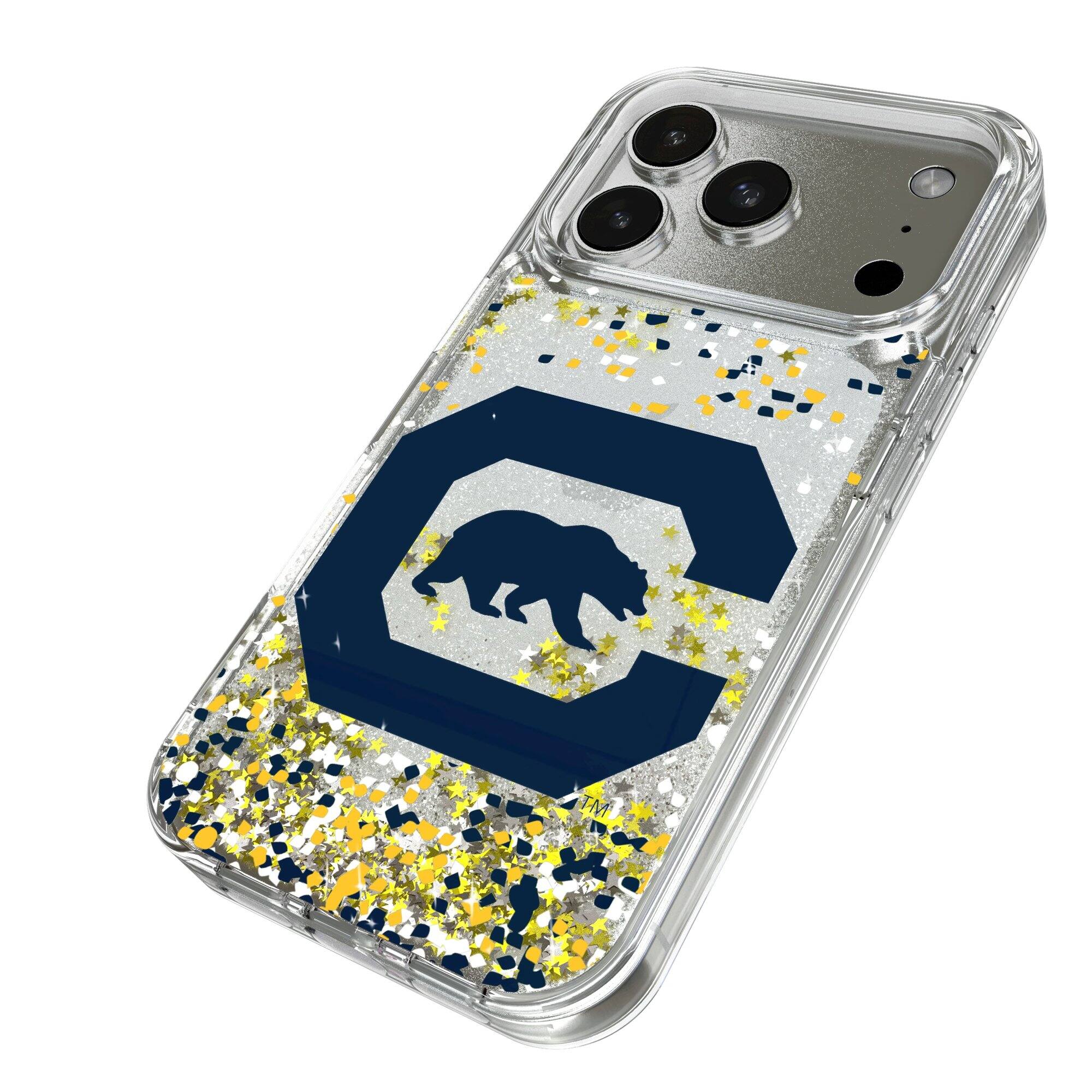 Alt View 1. Keyscaper - Cal Bears iPhone Glitter Case with Confetti Design - 15 - Multicolor.
