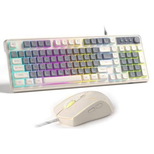 Comfort Essence Pink Creamy and Mouse Combo GK980 Wired RGB Backlit ...