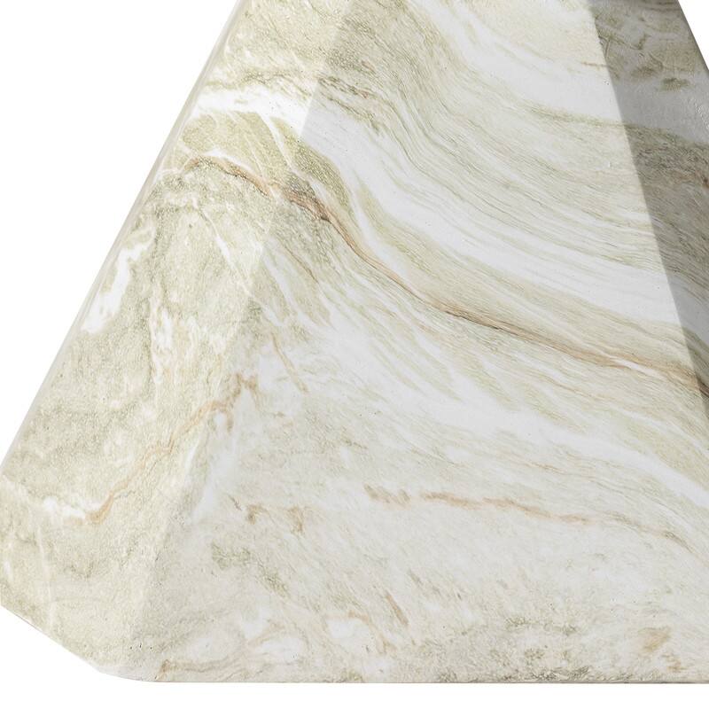 Alt View 4. LeisureMod - Azure Modern Round Fiberstone Side Table, Indoor/Outdoor Weather Resistant Accent Table - No Assembly - Marble Green.