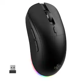 Comfort Essence - Wireless Gaming Mouse Optical Tri mode Rgb With Usb Receiver 6 level Gamer 6 Macro Buttons Rechargeable - Wireless - Black