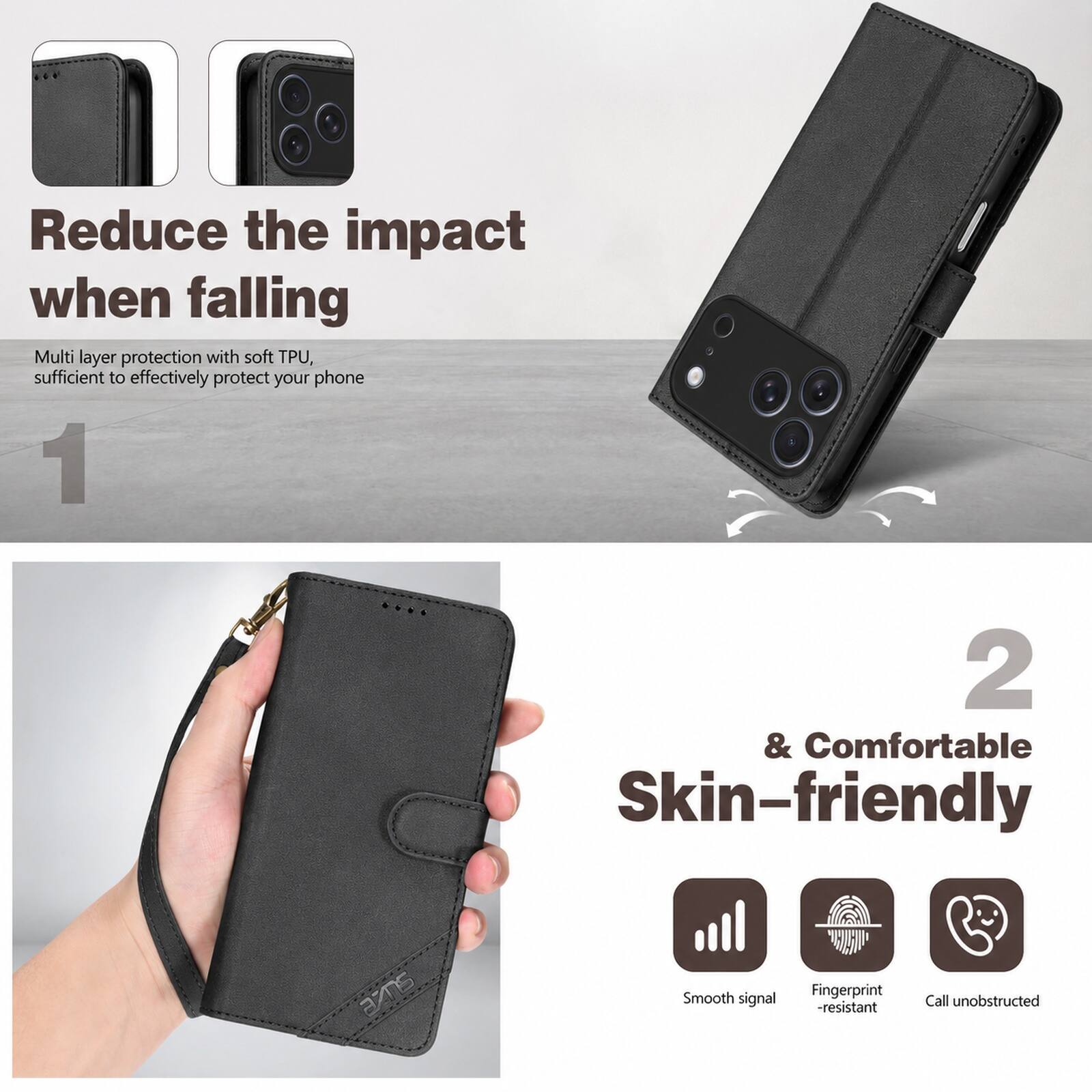 Reduce the impact when falling  
Multi layer protection with soft TPU, sufficient to effectively protect your phone  

& Comfortable Skin-friendly  
Smooth signal  
Fingerprint-resistant  
Call unobstructed