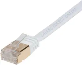 Cables Direct Online - Cat7 S/FTP Copper Ethernet Cable 10Gbps 600MHz Shielded RJ45 Ultra Slim LAN Networking Patch Cord, 100ft - White