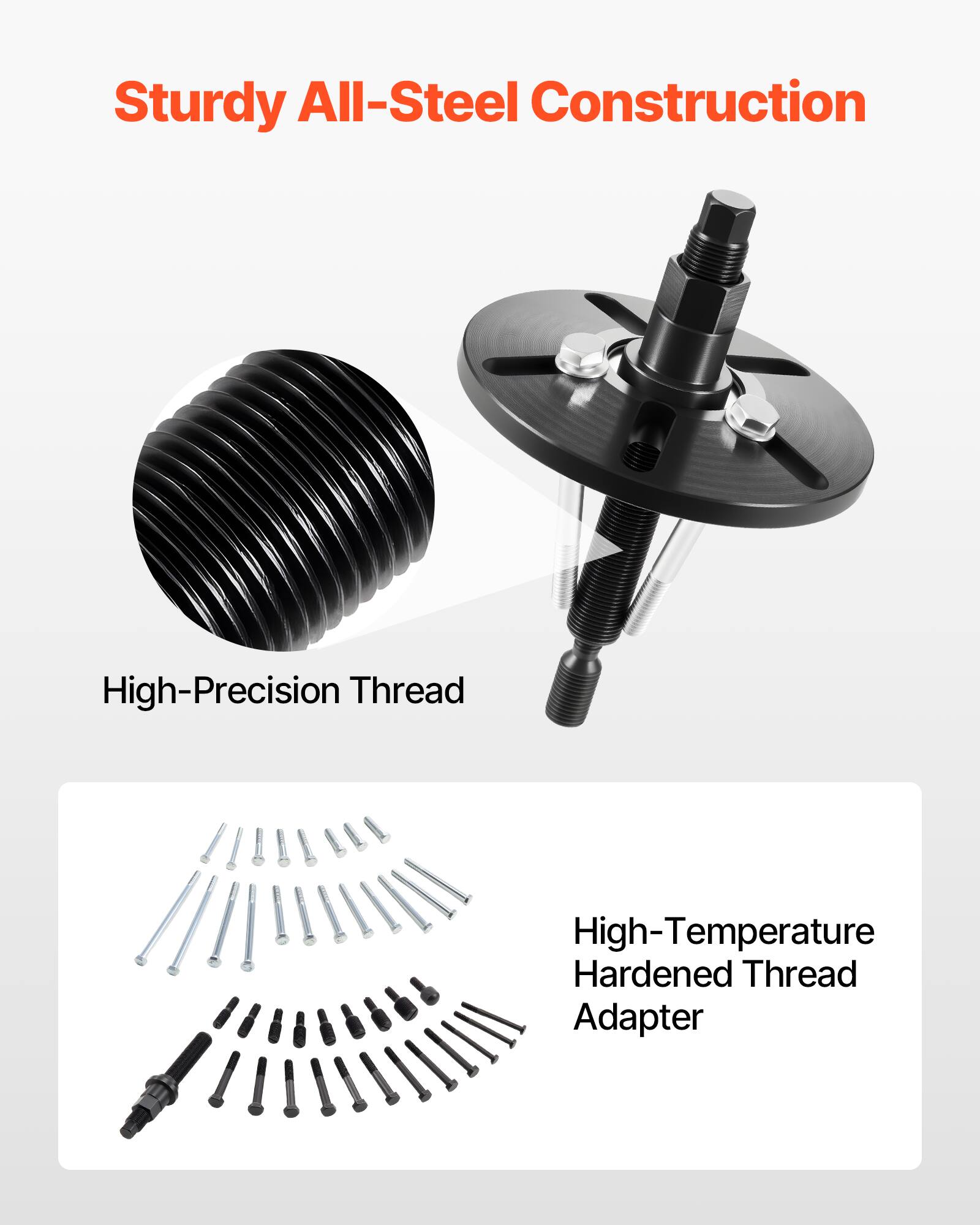 Sturdy All-Steel Construction  
High-Precision Thread  
High-Temperature Hardened Thread Adapter