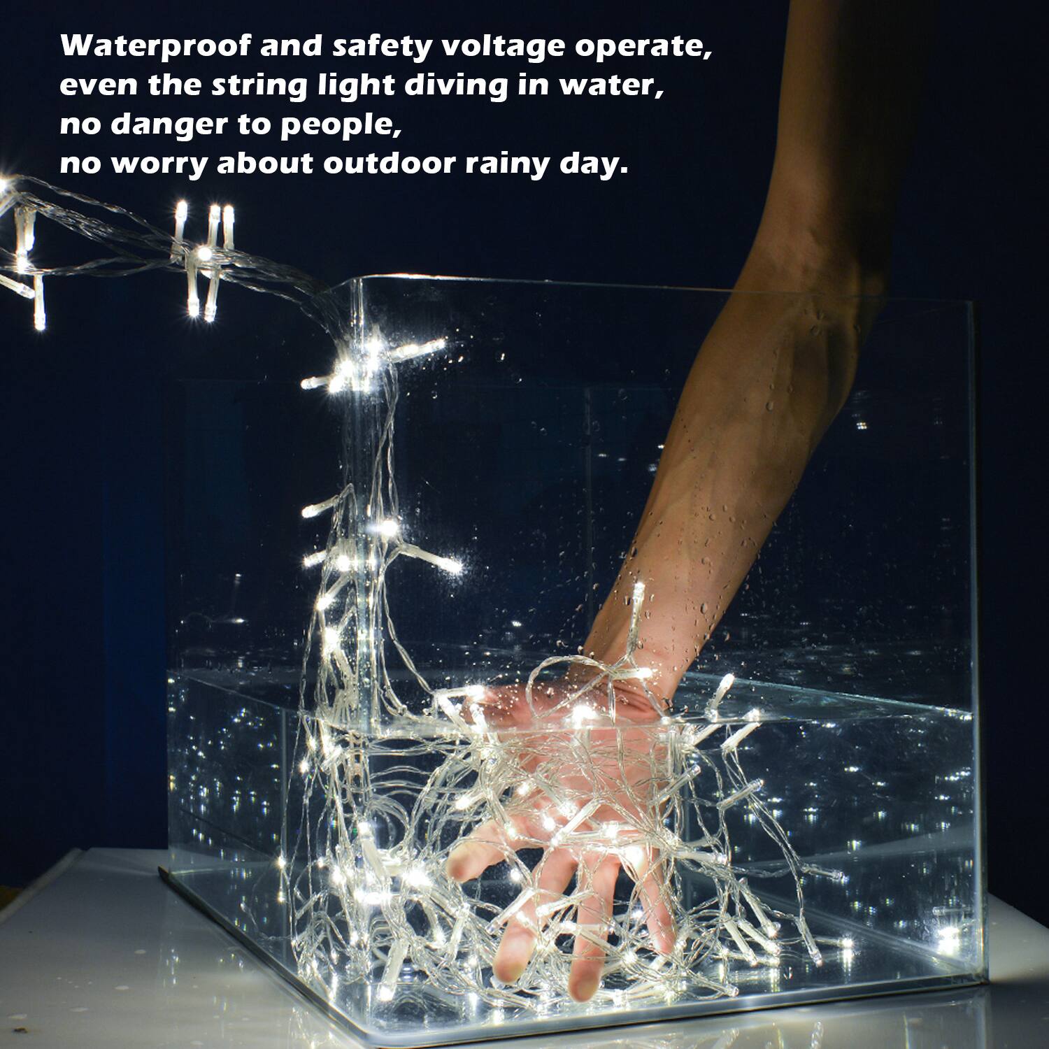 Waterproof and safety voltage operate, even the string light diving in water, no danger to people, no worry about outdoor rainy day.