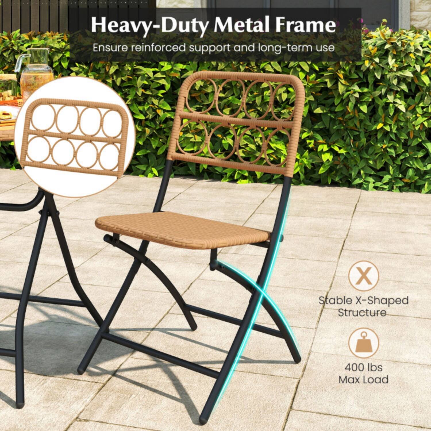 Heavy-Duty Metal Frame  
Ensure reinforced support and long-term use  

Stable X-Shaped Structure  

400 lbs Max Load