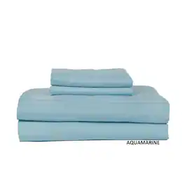 Castle Hill London - 600 Thread Count Sateen Stripe Sheet Set - King - Aqua