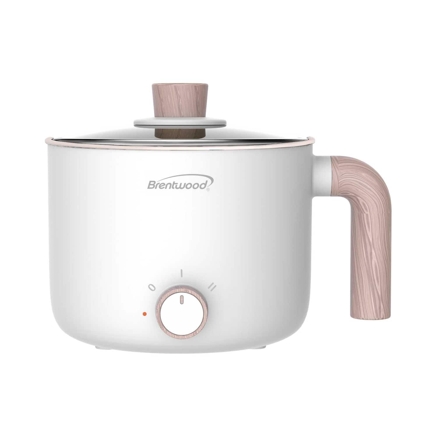 Brentwood - Hp-3170w 1.6-qt. Multi-function Electric Hot Pot Cooker With Ceramic Non-stick Coating, Hp-3170w - White