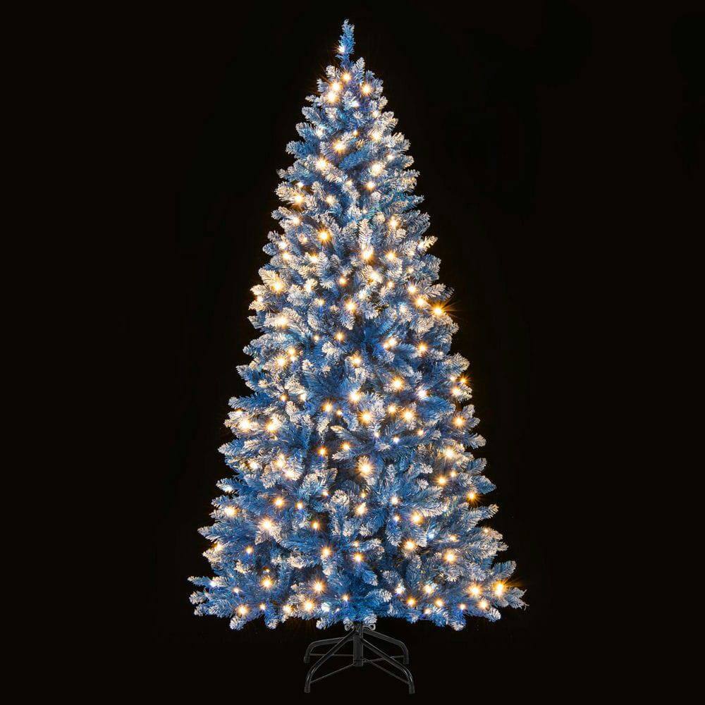 Back. Resenkos - Resenkos 6-Ft Artificial Christmas Tree - 767 Snowy Branch Tips, Blue - Blue.