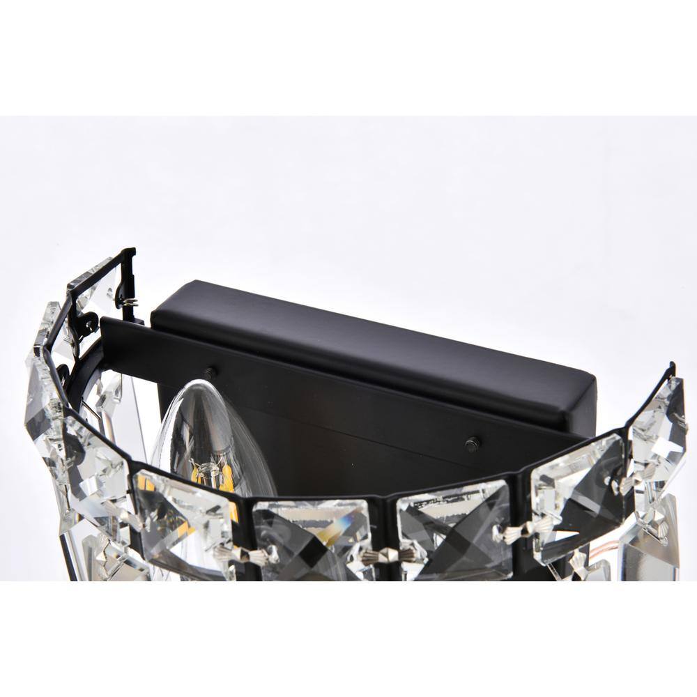 Left. Elegant Lighting - Maxime 6 Inch Black Wall Sconce - Black And Clear.
