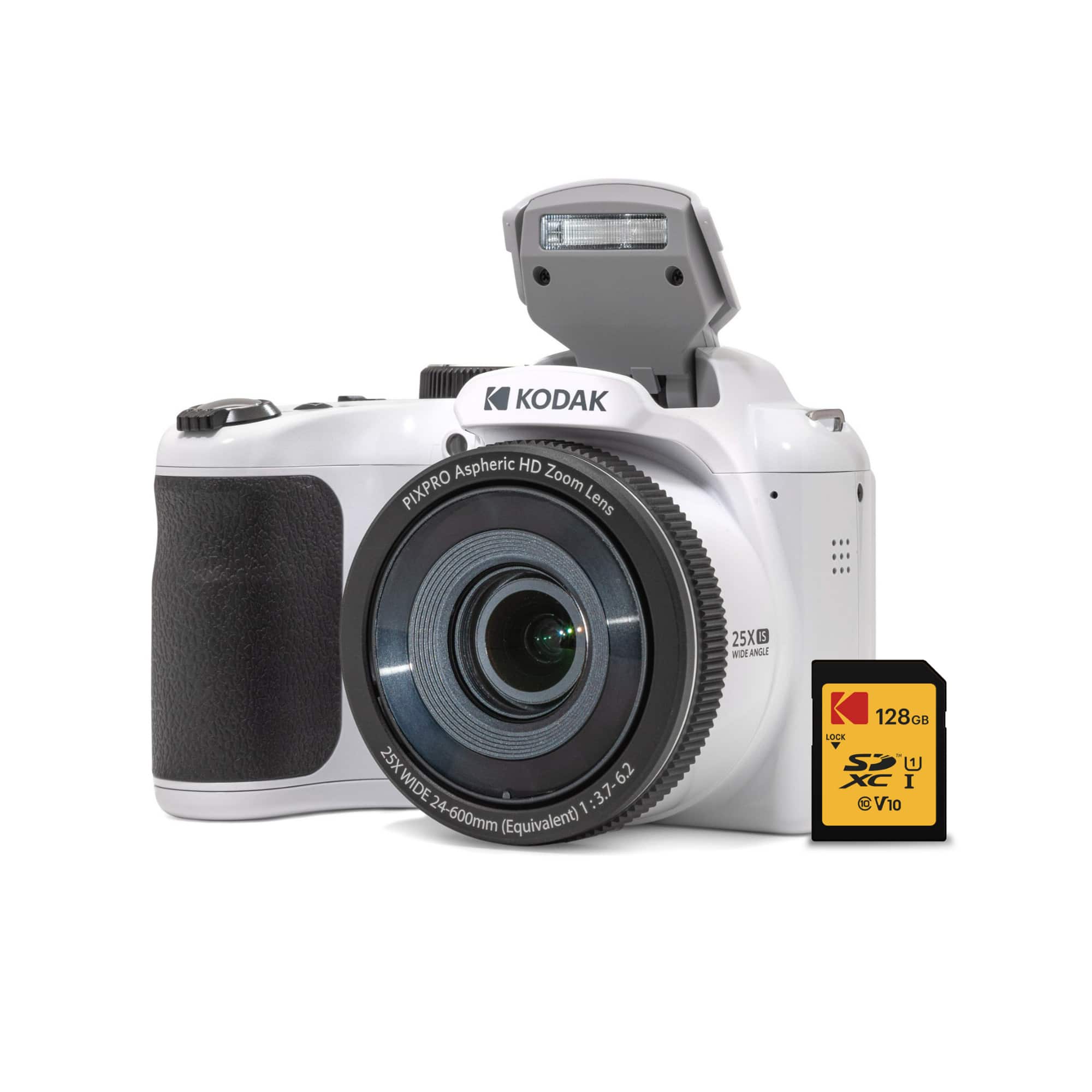 Kodak - PIXPRO AZ255 Astro Zoom 16MP Digital Camera with 128GB SDXC Card - White