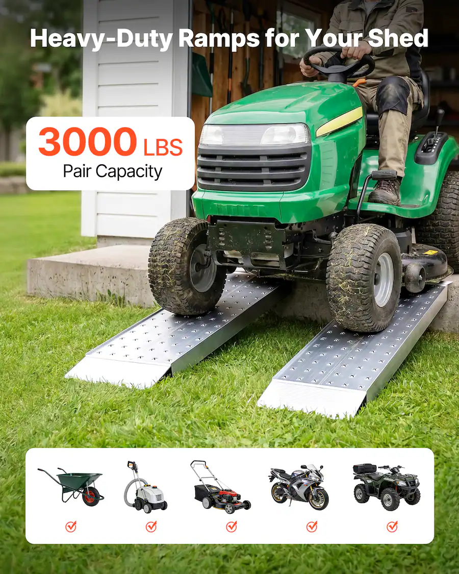 Atv Ramps VEVOR Aluminum Trailer Ramps, 2PCS 39 x 12 in, Heavy Duty ATV Ramp Set ...