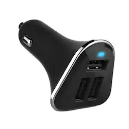 Kitcheniva - Urban Power High Speed Car Charger with 3 USB Ports 52 Amps Black - Black