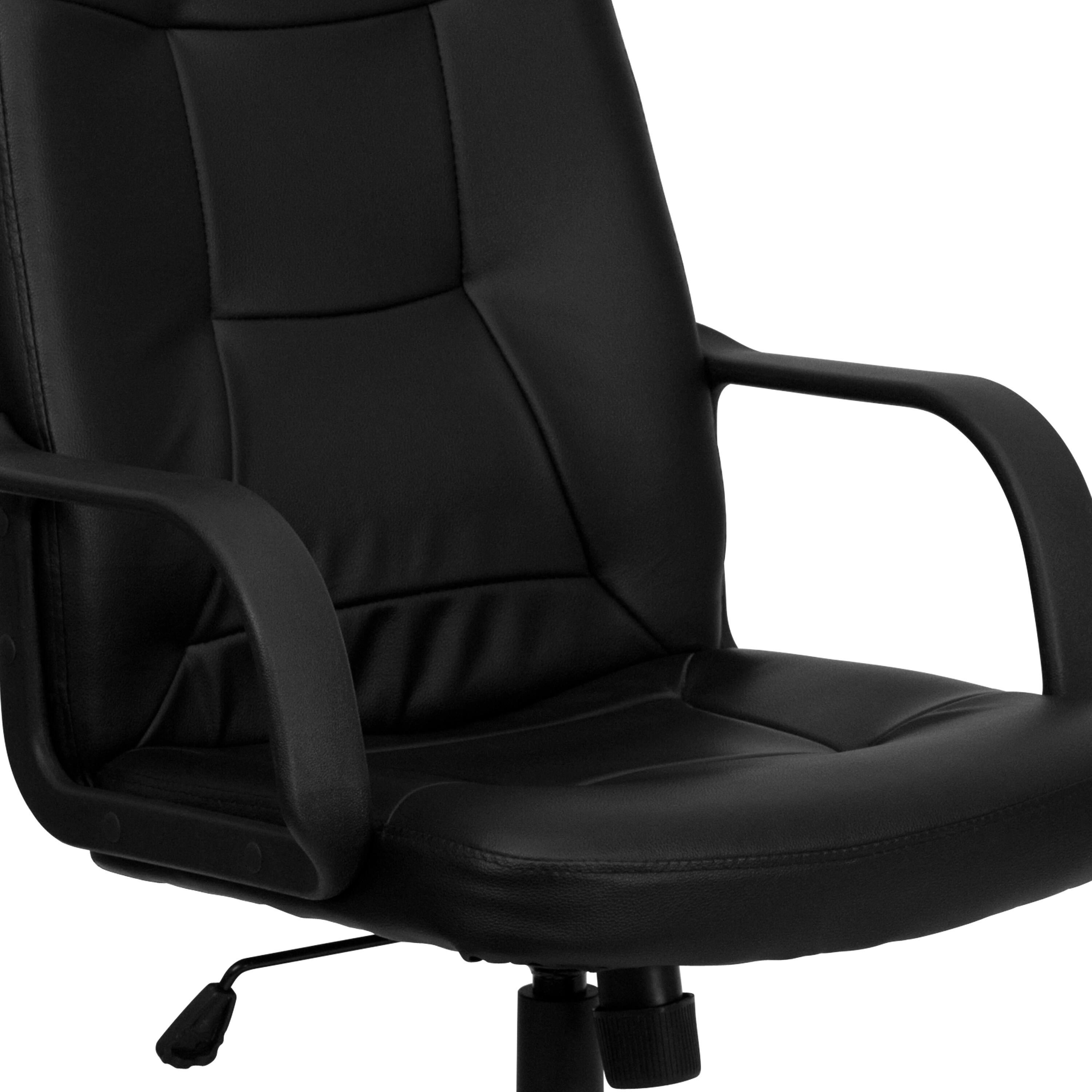 Alt View 9. Emma + Oliver - High Back Glove Vinyl Executive Swivel Office Chair with Arms - Black.