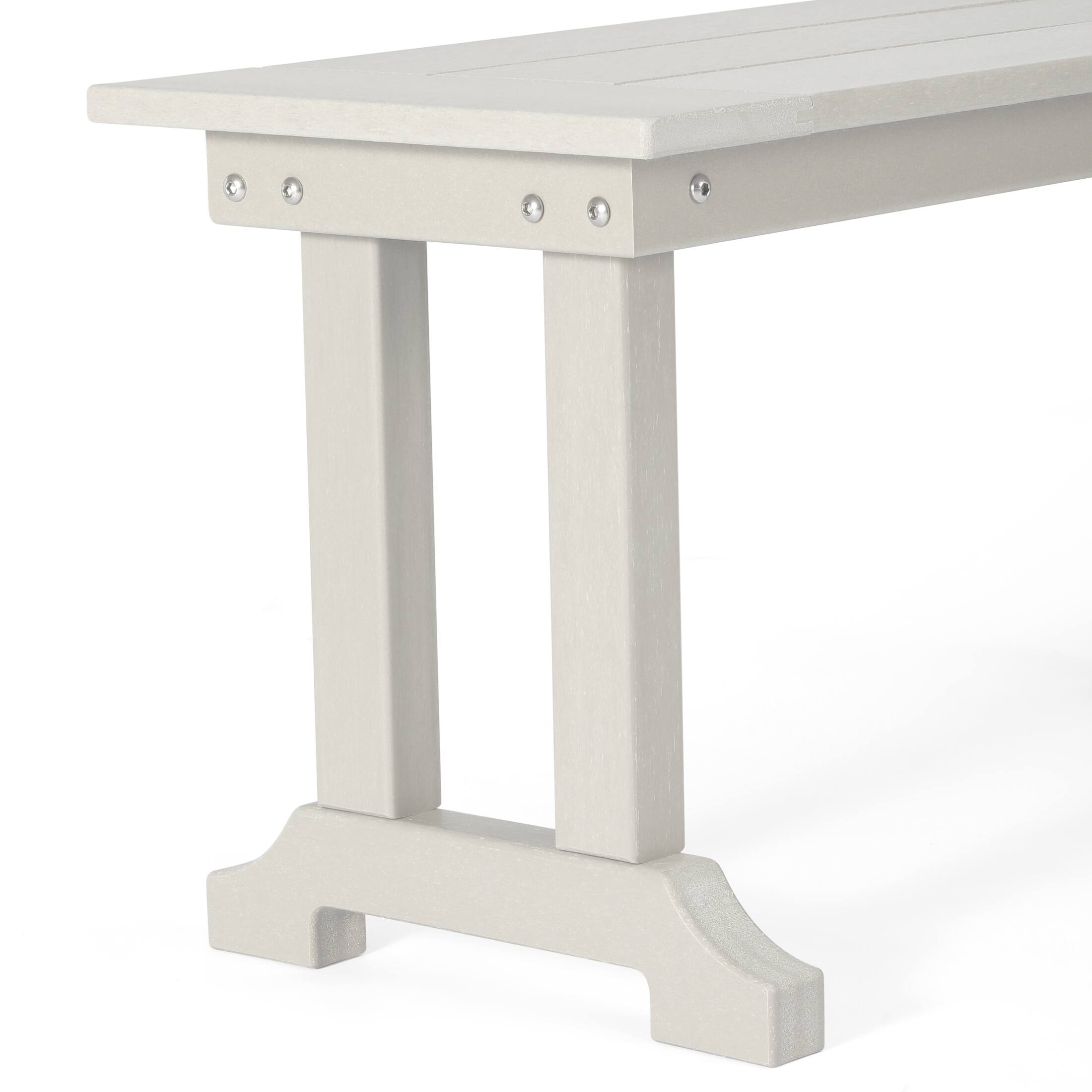Alt View 3. WestinTrends - WestinTrends Malibu 65" Outdoor Patio Trestle Dining Bench - Sand.