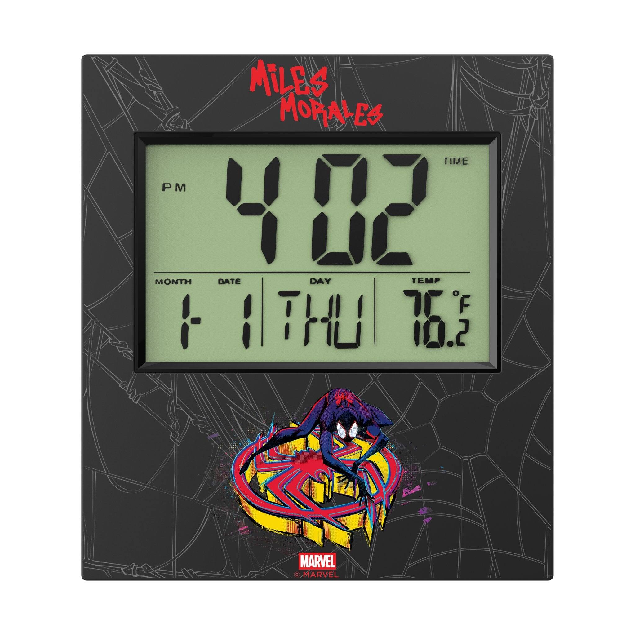 MILES MORALES

PM 4:02

MONTH 1 DATE 1 DAY THU TEMP 76.2°F

MARVEL