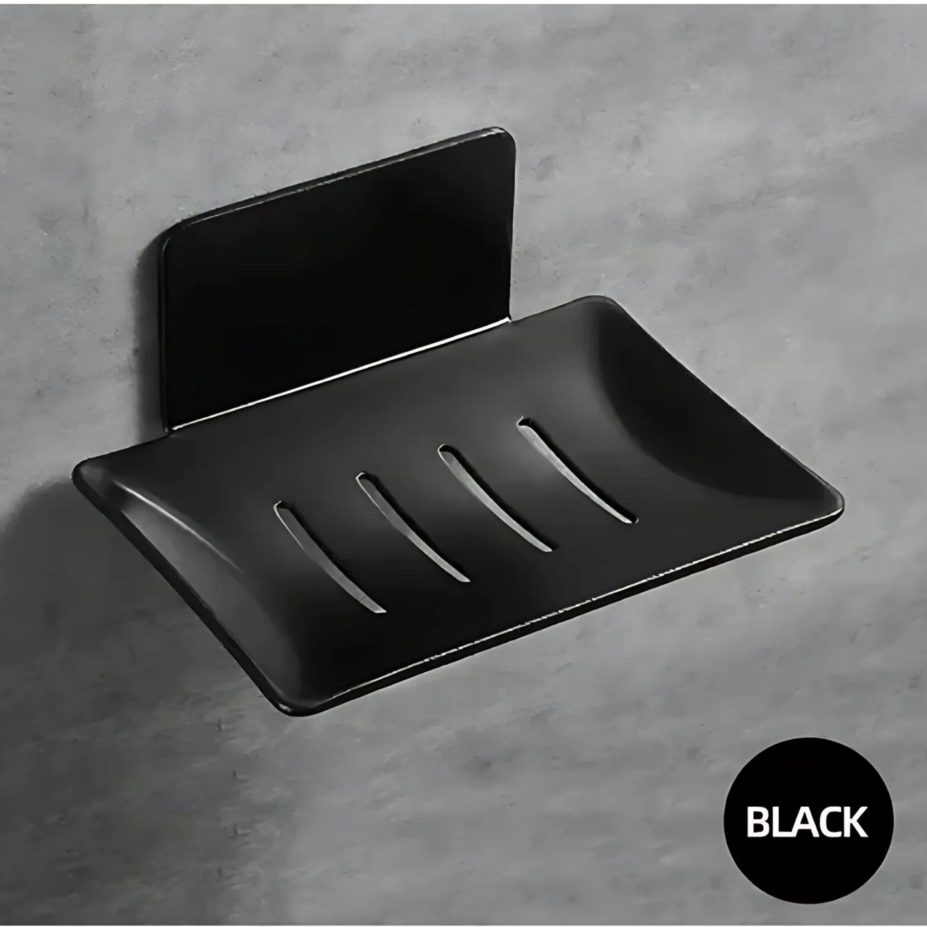 Back. Kitcheniva - Black Carbon Steel Wall Mounted Bathroom Soap Holder.