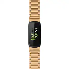 StrapsCo - Evening Bracelet Stainless Steel Watch Band Strap For Fitbit Inspire 3 - Rose Gold