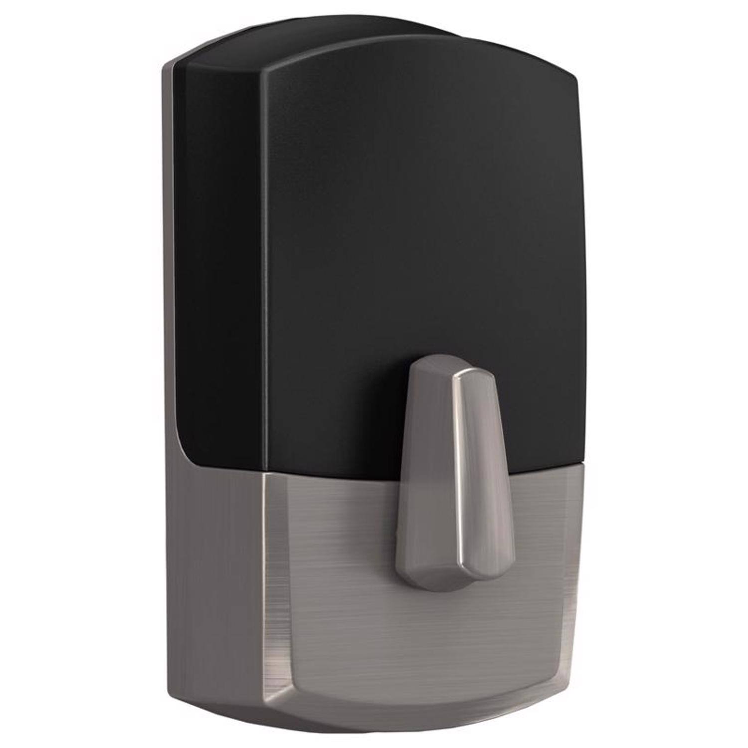 Left. Schlage - Schlage Encode Satin Nickel Metal Wi-Fi Deadbolt - Satin Nickel.