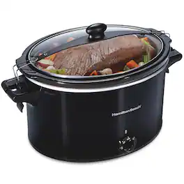 Hamilton Beach - Refurbished Excellent - Recertified 10 Quart Oval Slow Cooker R33191 - Black