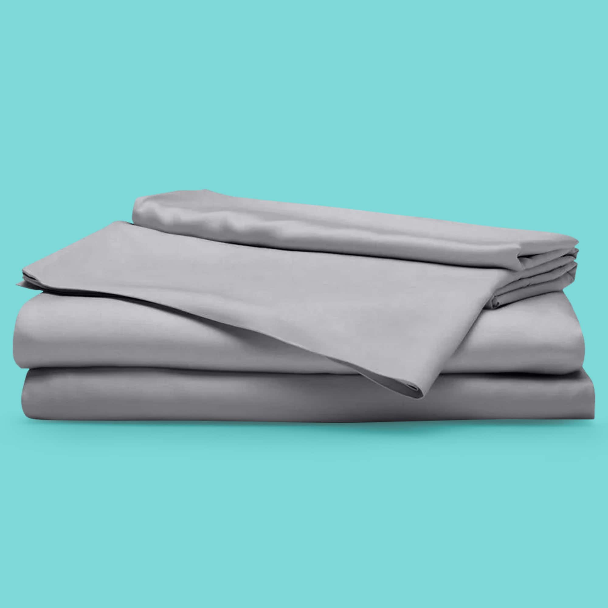Sleepgram - Viscose from Bamboo Cal King Bed Sheet Set w/2 Pillowcases, Grey Stone - Gray