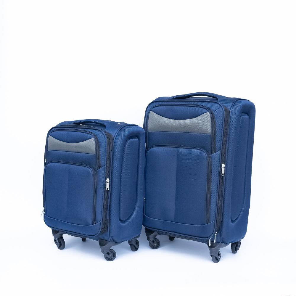 Angle. BreeBe - Two-piece suitcase suitcase set Oxford trolley case without password lock universal wheel - Navy Blue.