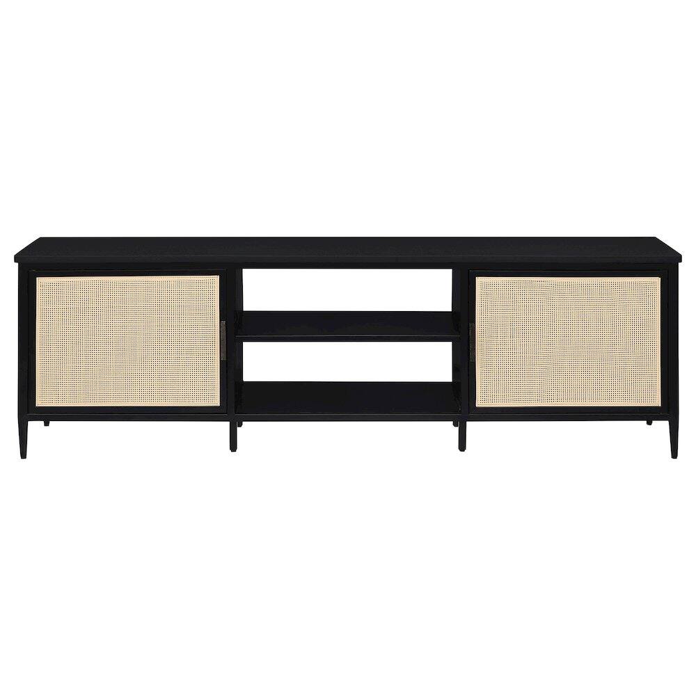 Alt View 2. Coaster Co. of America - Amherst 2-door 70-inch Metal TV Stand Media Console Black - Black.