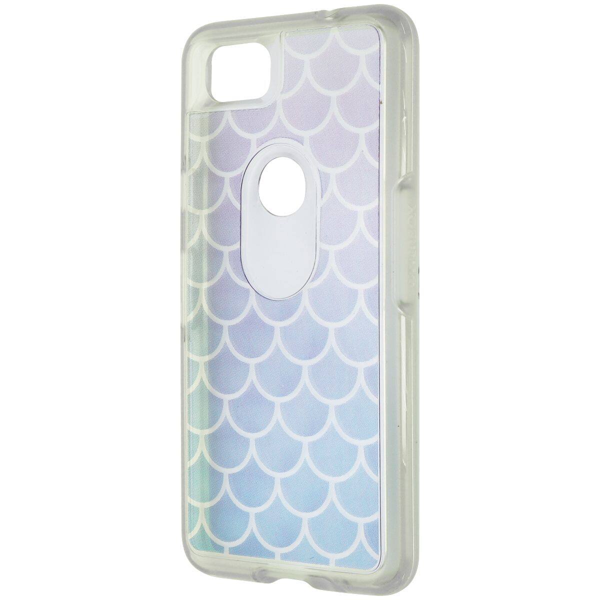 Front. OtterBox - OtterBox Symmetry Series Hybrid Case for Google Pixel 2 - Clear/Blue Scales - Blue.