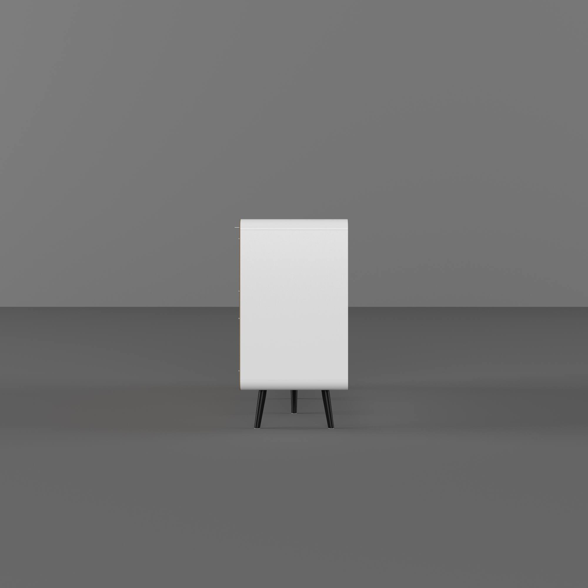 Left. FUFU & GAGA - FUFU&GAGA Horizontal Dresser with Rounded Corners & Anti - Tip Feature - White.