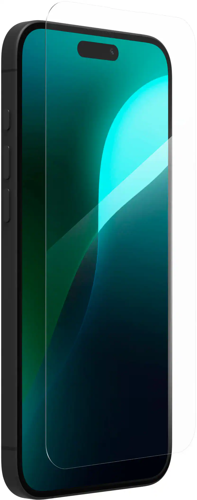 Angle. ZAGG - Glass+ Defense Screen Protector for Apple iPhone 16 Plus, iPhone 15 Plus - Clear.