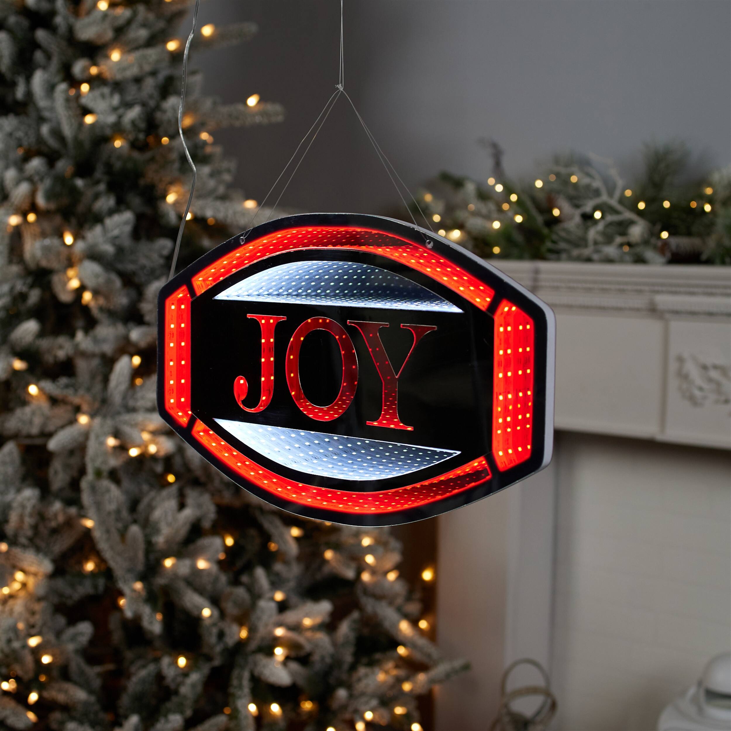 Back. BreeBe - "Joy" Holiday Ekkolight Sign 15.74"L - Red, White.