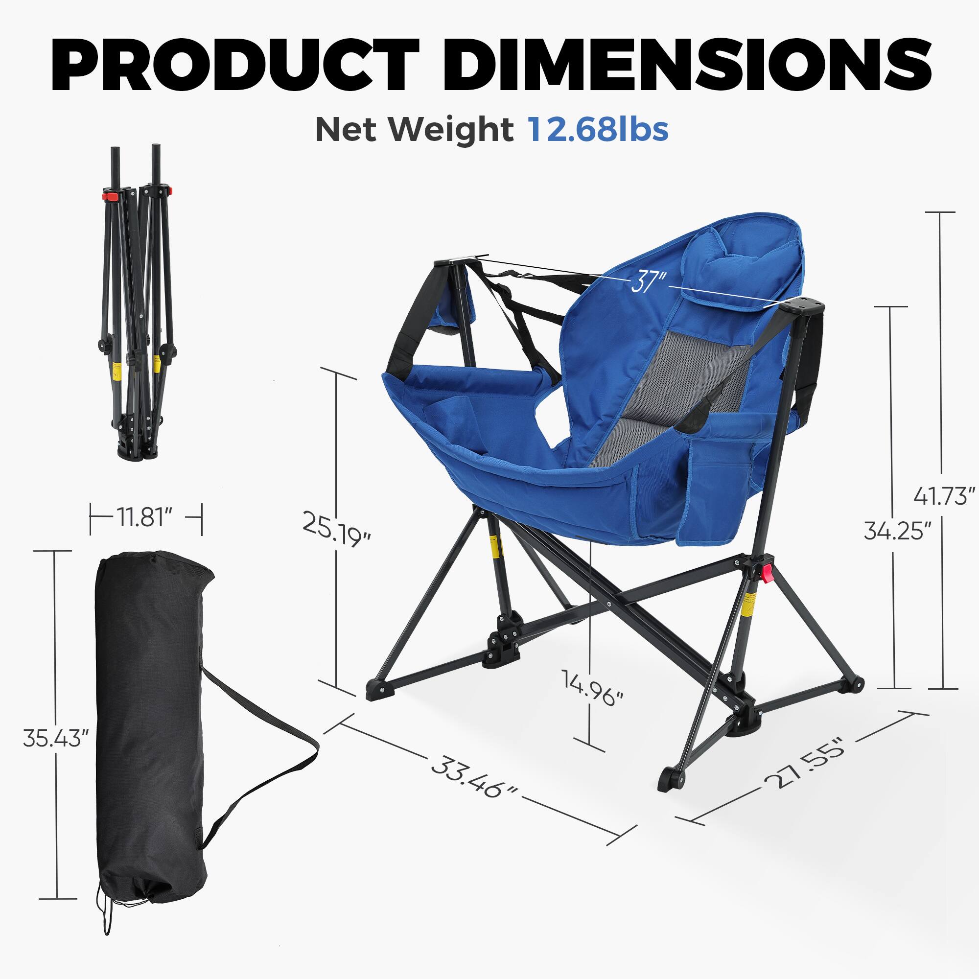 PRODUCT DIMENSIONS  
Net Weight 12.68lbs  
37"  
11.81"  
25.19"  
41.73"  
34.25"  
35.43"  
14.96"  
33.46"  
27.55"
