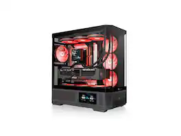 Thermaltake - View 370 TG ARGB Mid Tower Chassis with 360mm Radiator Support, Fans Included - Black