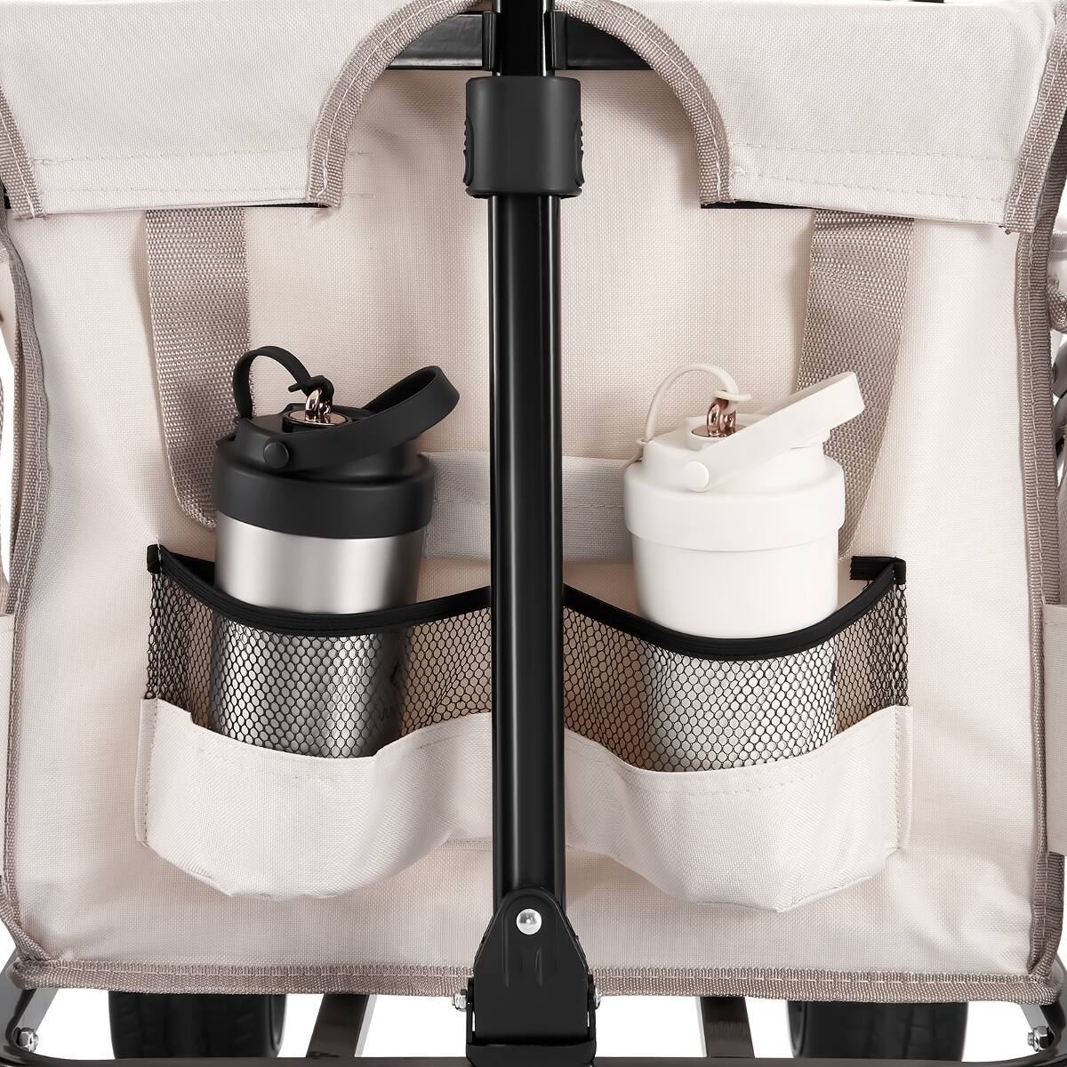 Alt View 3. Loheer - Loheer Foldable Wagon Cart with Bench Seat, 550 lb Capacity Utility Wagon for Camping and Garden Use.